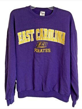 Vintage ECU East Carolina University Sweatshirt Purple Collegecore Embroidered C